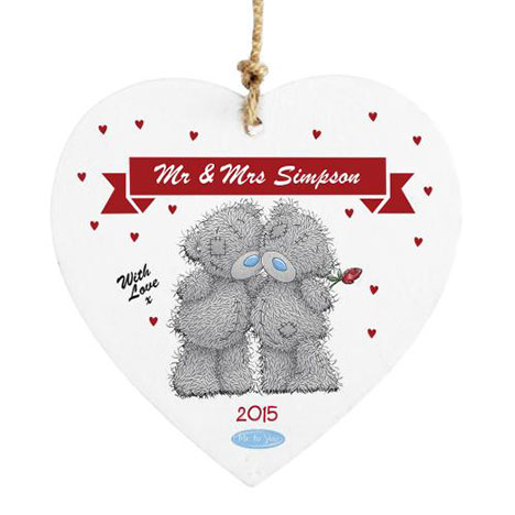 Personalised Me to You Wooden Love Heart Couple Plaque Extra Image 2